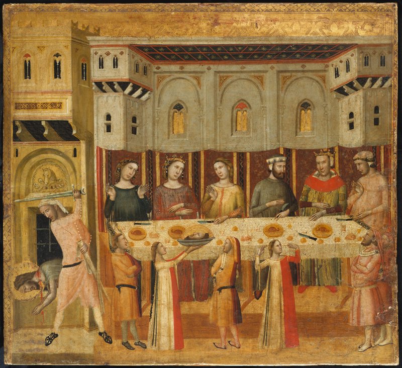 "El banquete de Herodes y la decapitación de Juan el Bautista", c. 1330-1335. (Museo Metropolitano de Arte).