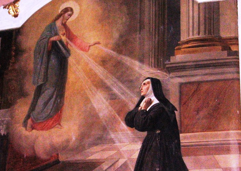 Jesús se aparece a santa Margarita María de Alacoque, iglesia de San Michele. (Wikimedia Commons)