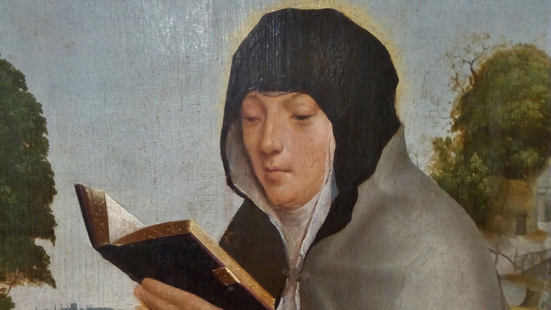 Detail from "Saint Clare of Assisi and Saint Colette," by the Master of Lourinhã, c. 1520. (Wikipedia)
