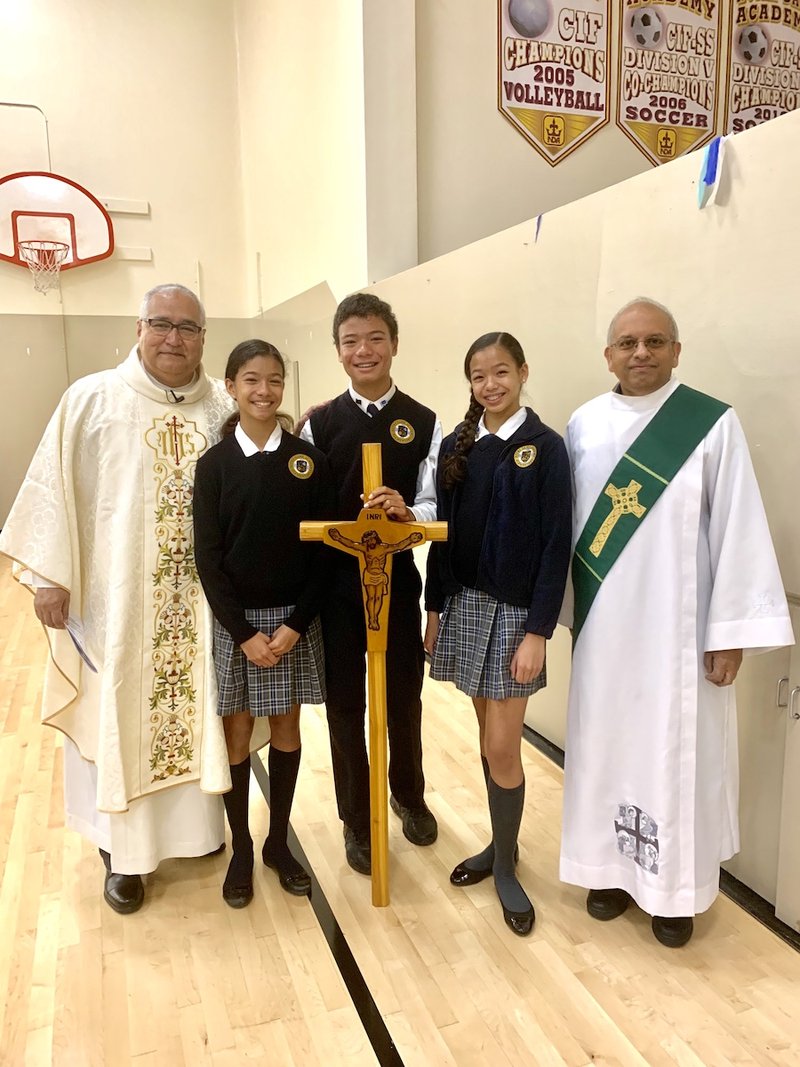 The student body of Notre Dame Academy Elementary School in West LA shared random acts of kindness throughout Catholic Schools Week.  CYNTHIA JACKSON