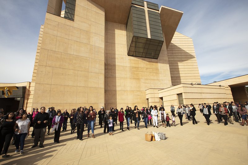 World Youth Day pilgrims from across the Archdiocese of Los Angeles receive a special blessing from Archbishop José H. Gomez during a Mass on Sunday, January 13, 2019 at the Cathedral of Our Lady of the Angels in preparation for the event in Panama with Pope Francis Jan. 22-27. VICTOR ALEMÁN/ANGELUS NEWS