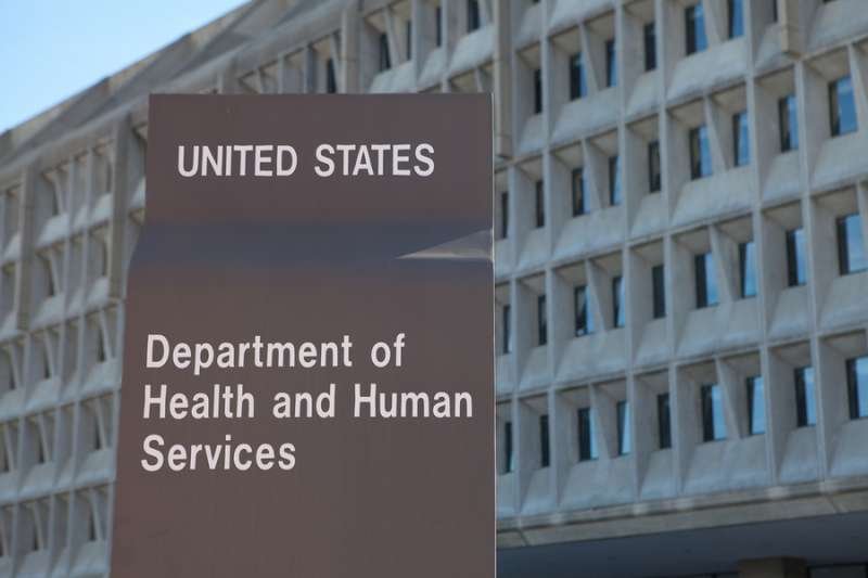 Sign outside the Department for Health and Human Services