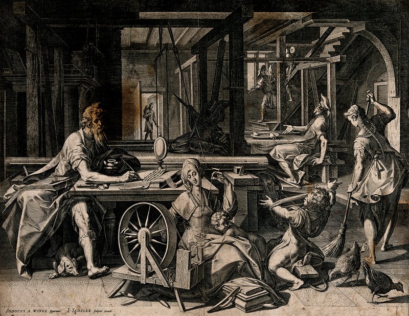 Engraving of St. Paul staying at the house of Aquila and Priscilla. (WIKIMEDIA COMMONS)