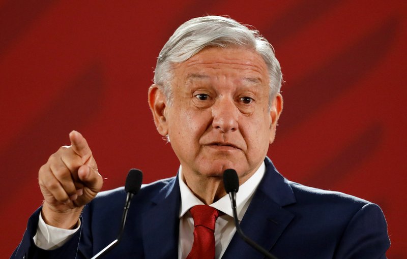 Mexican President Andres Manuel Lopez Obrador attends a news conference at the National Palace in Mexico City July 22