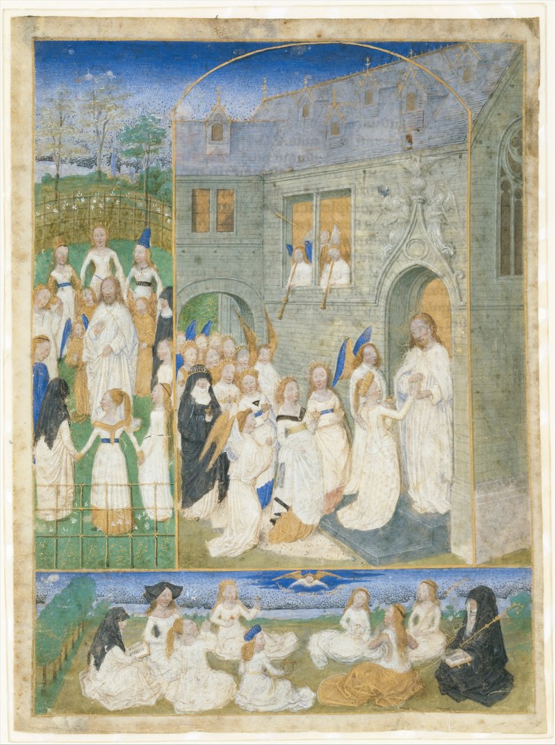 "The Holy Virgins Greeted by Christ as They Enter the Gates of Paradise