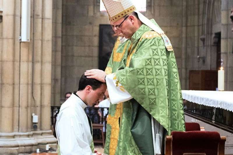Fr. Juan Pablo Aroztegi is ordained July 2 by Bishop José Ignacio Munilla. Credit: Diocese of San Sebastian