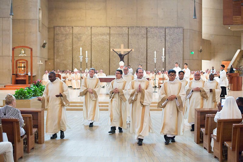 Nine transitional deacons were ordained at the Cathedral of Our Lady of the Angels on Aug. 13. (photo/Victor Aleman)