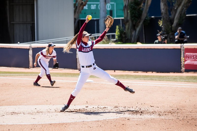 Senior pitcher Hannah Bandimere won four of LMU’s last six games as the Lions closed out the regular season with an 11-4 mark in conference play. (LMU ATHLETICS)