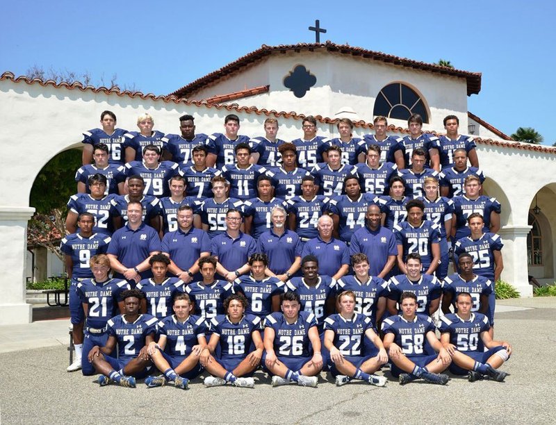 Notre Dame High School varsity football team. (PHOTO COURTESY NDHS.ORG)