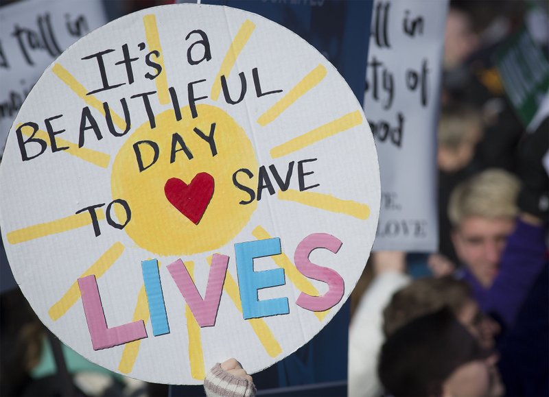 A pro-life sign is displayed during the annual March for Life rally in Washington Jan. 19. (CNS photo/Tyler Orsburn)