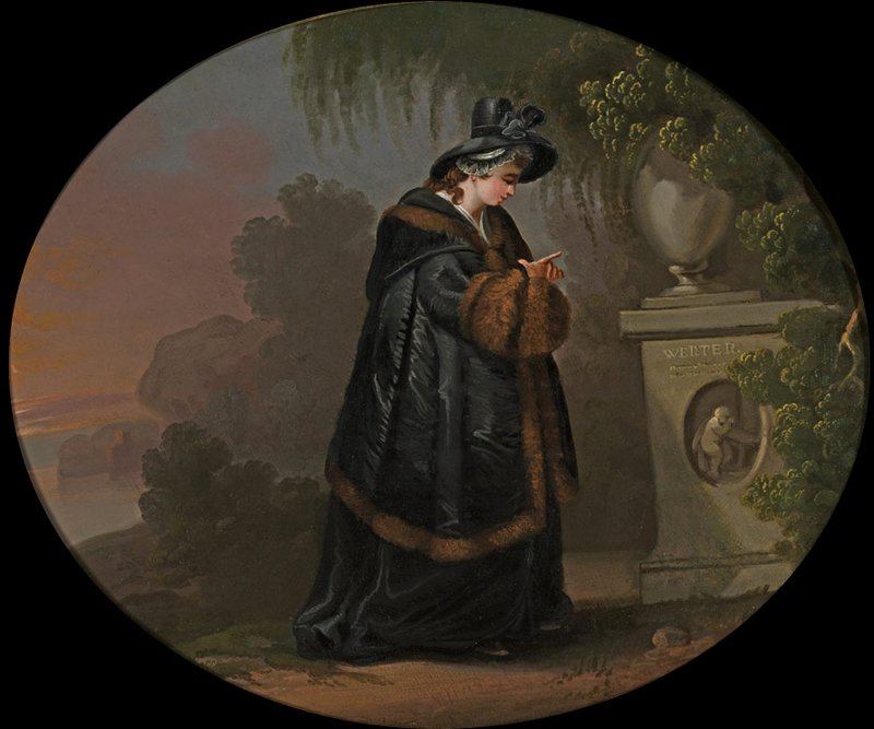 Charlotte at Werther's tomb. (Wikimedia Commons)