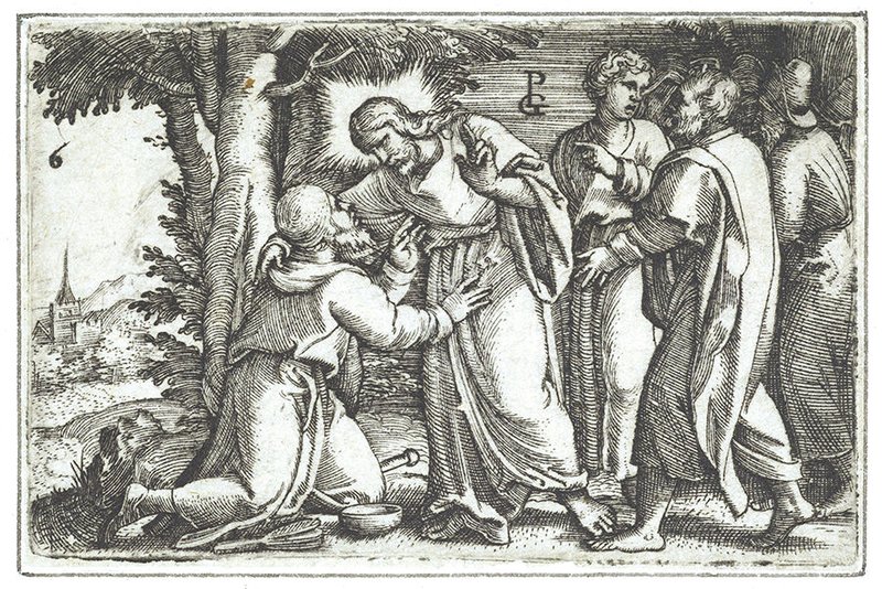 "Christ Healing the Leper," from the Story of Christ, by Georg Pencz. (Wikimedia Commons)