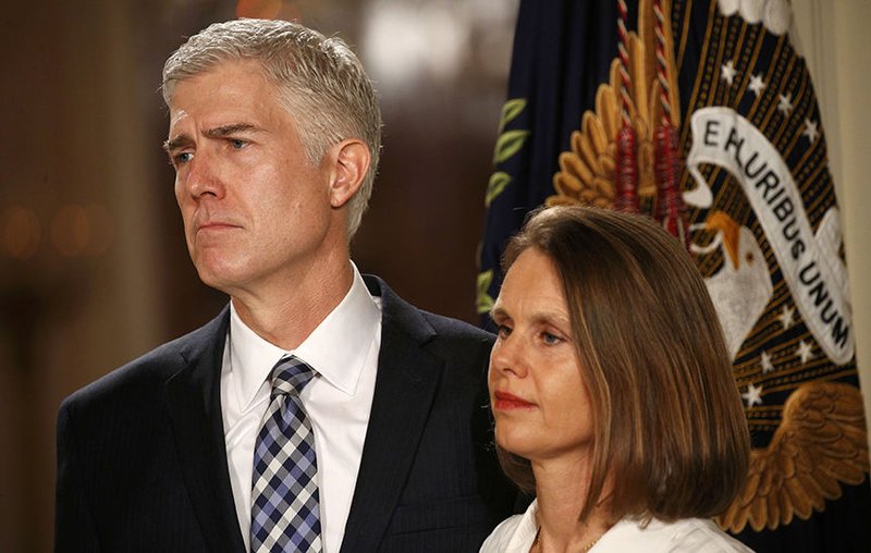 Judge Neil Gorsuch stands with his wife