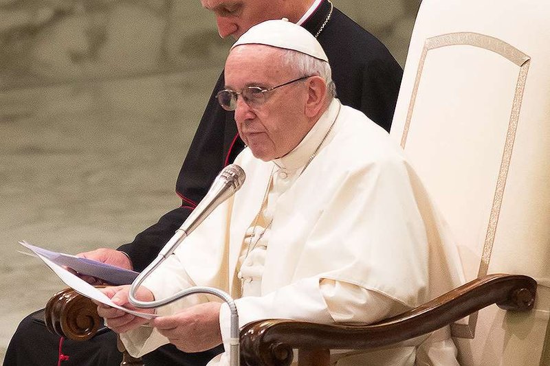Pope Francis at the general audience in the Paul VI Hall on_Aug. 9