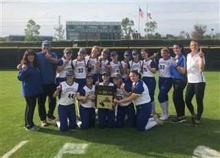 Louisville High School softball team poses with their CIF-SS trophy. (PHOTO COURTESY LOUISVILLEHS.COM)