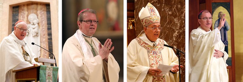 New York Cardinal Timothy M. Dolan and Bishops Edward B. Scharfenberger of Albany