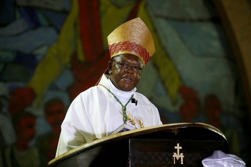 Congolese Archbishop Fridolin Ambongo Besungu of Kinshasa celebrates Christmas Eve Mass at the cathedral in Kinshasa. (CNS photo/Baz Ratner, Reuters)