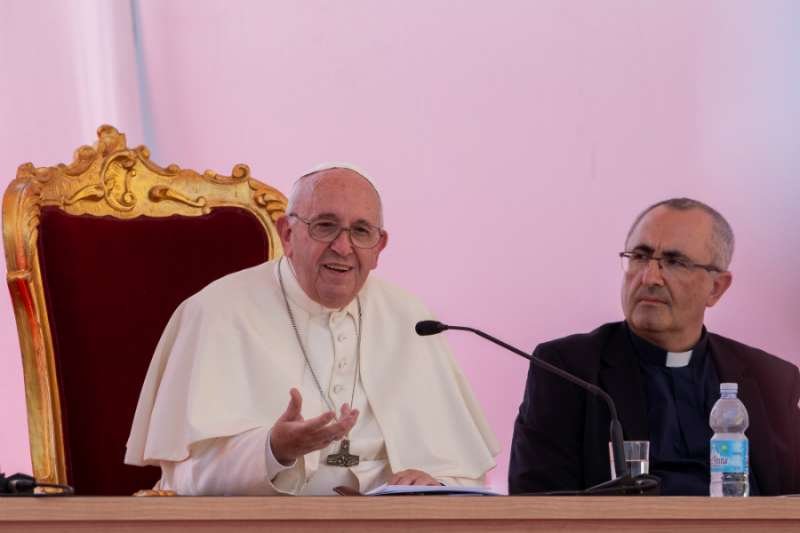Pope Francis delivers speech in Naples