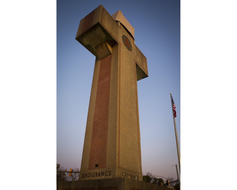 A cross-shaped monument