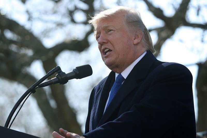 US President Donald Trump speaks to March for Life participants and pro-life leaders in the Rose Garden at the White House