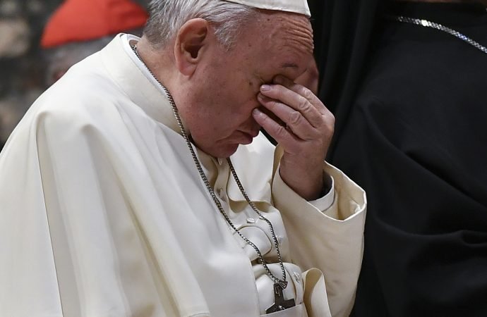 Pope Francis attends a penitential liturgy at the Vatican