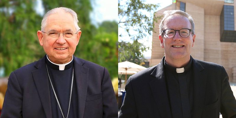 Archbishop José H. Gomez and Auxiliary Bishop Robert Barron.