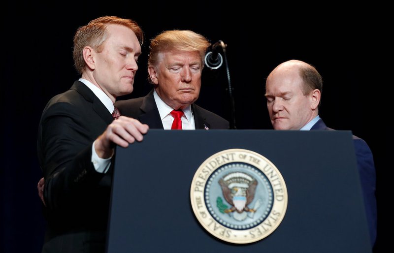 U.S. President Donald Trump joins Sens. James Lankford