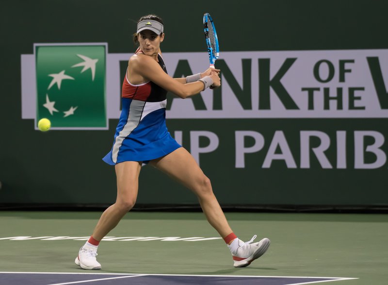 Garbiñe Muguruza at the 2018 BNP Paribas Open tennis tournament in Indian Wells