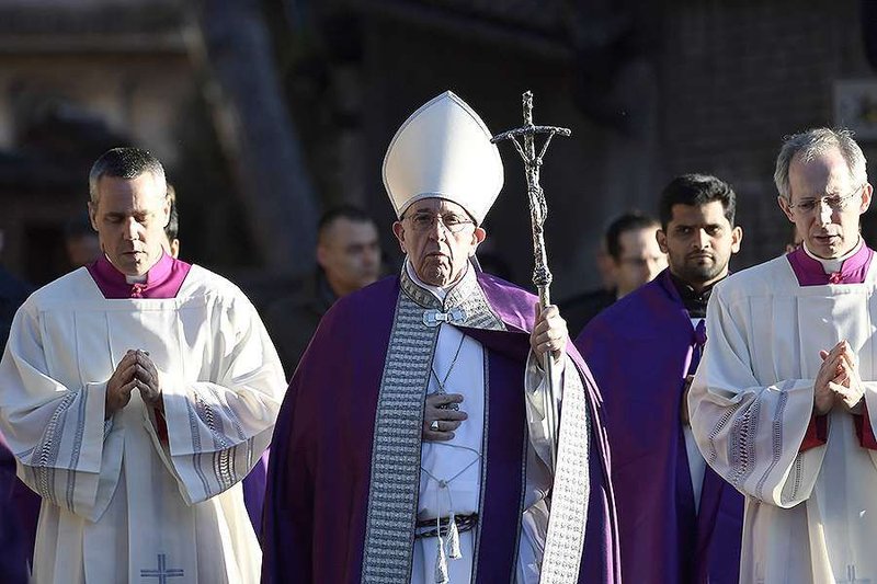 Pope Francis at the Church of St. Anselm on Ash Wednesday
