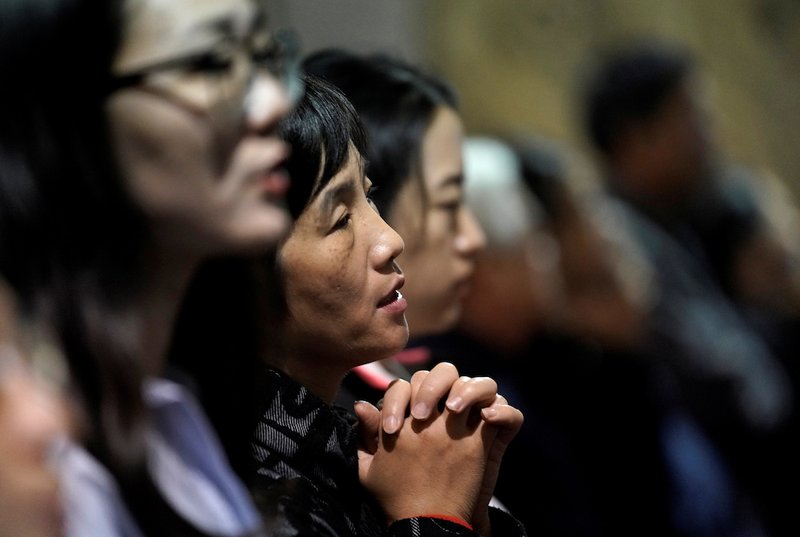 The faithful attend Mass at Beijing's South Catholic Church Sept. 29