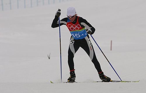 Rebecca Dussault raced in the cross country skiing event at the 2006 Winter Olympics in Turin
