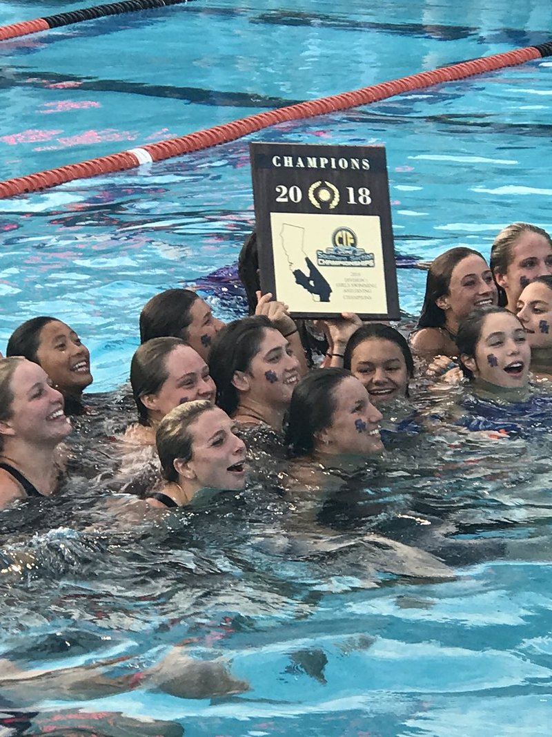 Photo: Santa Margarita girls’ swim team. Photo courtesy shms.org.