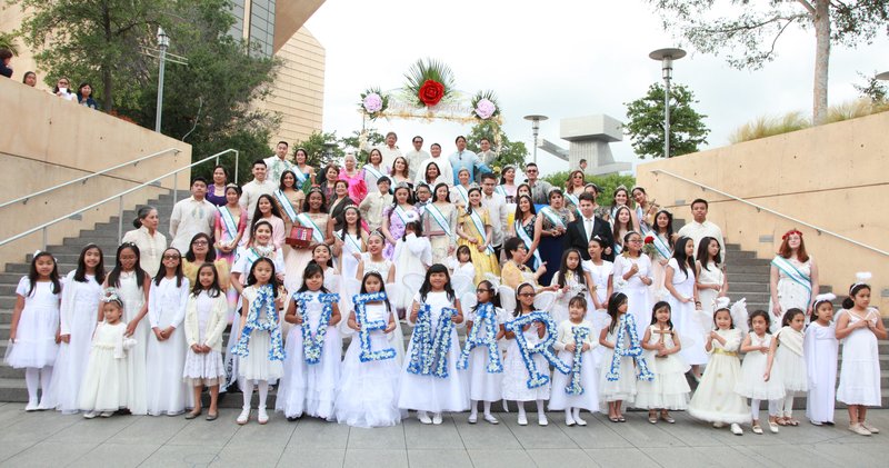 2018 participants in the Santacruzan-May Crowning event.  (Photo courtesy Filipino Ministry)