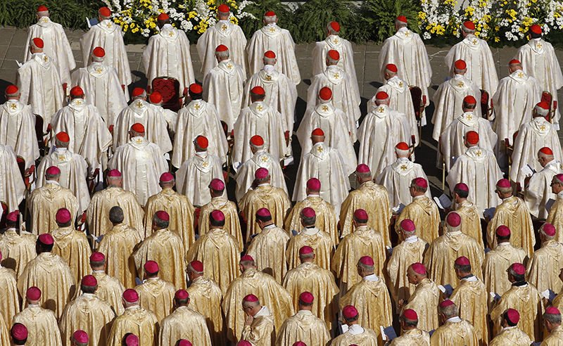 Cardinals and bishops attend the beatification Mass of Blessed Paul VI celebrated by Pope Francis in St. Peter’s Square at the Vatican Oct. 19