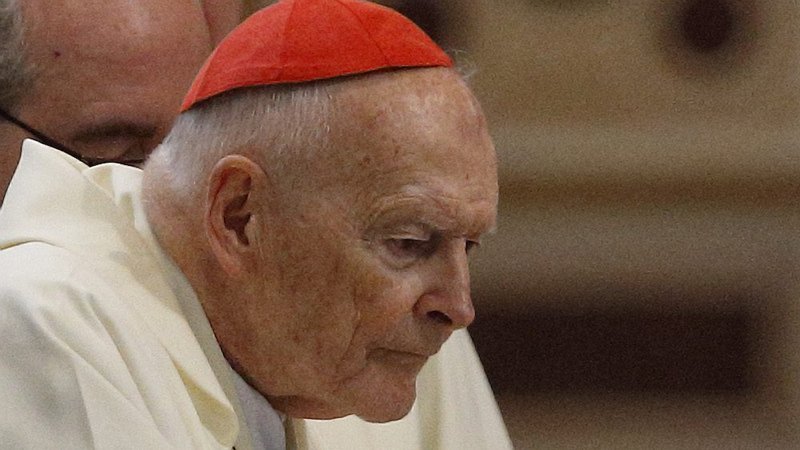 Then-Cardinal Theodore E. McCarrick attends a Mass in Rome in this April 13, 2018, file photo. (CNS photo/Paul Haring)