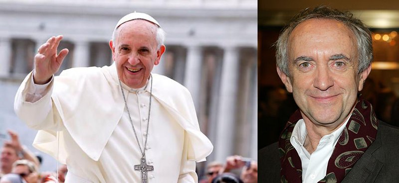 Pope Francis (left) and actor Jonathan Pryce.