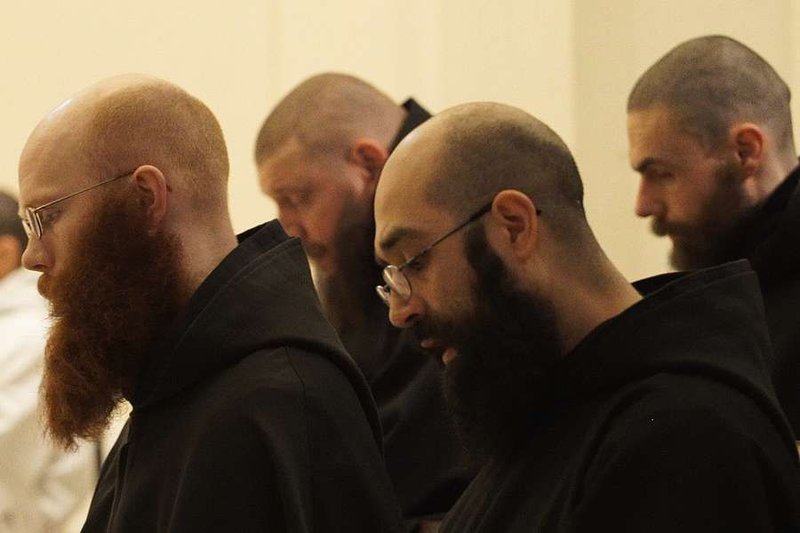 The monks of Norcia sing from their 2015 album Benedicta: Marian Chant for Norcia. Credit: Christopher McLallen