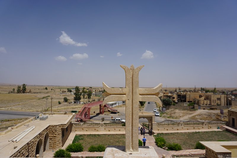 The town of Karamlesh in northern Iraq as seen from the top of Santa Barbara Church