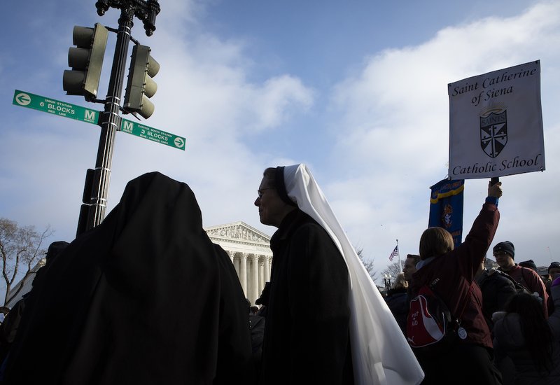 A woman religious is seen near the U.S. Supreme Court during the annual March for Life in Washington Jan. 18