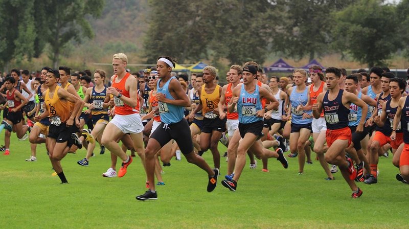 Junior Simeon Paul (white headband) leads the way for LMU at the Mark Covert Classic Aug. 31 in Brea