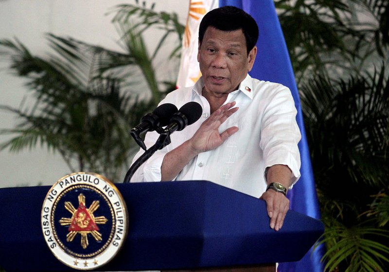 Philippine President Rodrigo Duterte is pictured in a Sept. 8