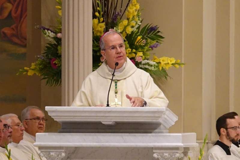 Bishop Joseph Bambera of Scranton celebrating the 2019 Chrism Mass. Courtesy photo