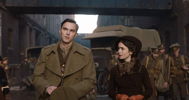 Nicholas Hoult and Lily Collins in "Tolkien." (IMDB)