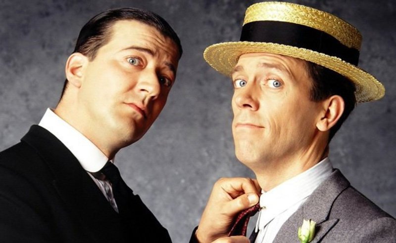 Stephen Fry and Hugh Laurie as Jeeves and Wooster. 