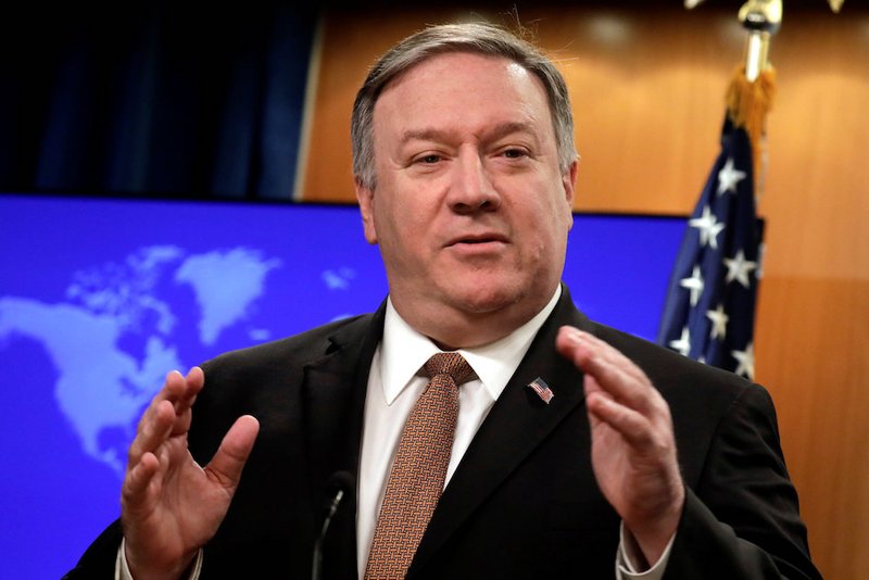 U.S. Secretary of State Mike Pompeo speaks during a news conference at the State Department in Washington March 15