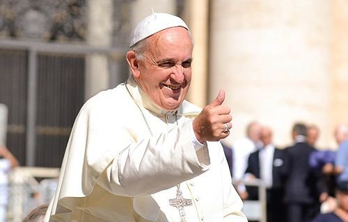 Pope Francis greets pilgrims in St. Peter's Square
