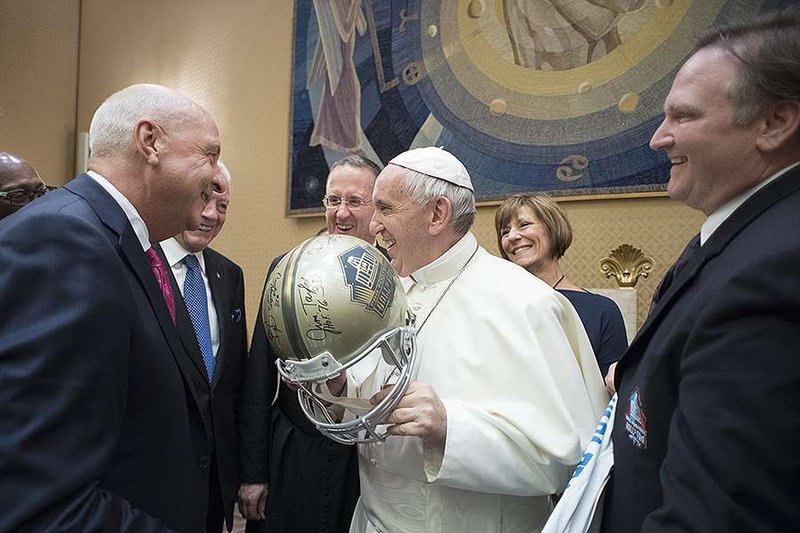 Pope Francis meets with NFL Hall of Fame group in Vatican City on June 21
