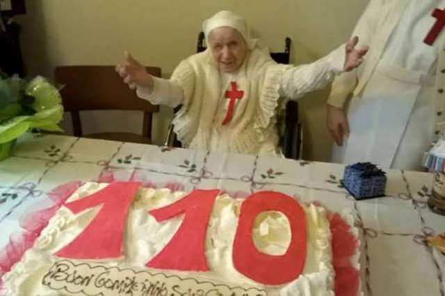 Sister Candida Bellotti celebrates her 110th birthday. Credit: Congregation of St. Camillus of Lellis.
