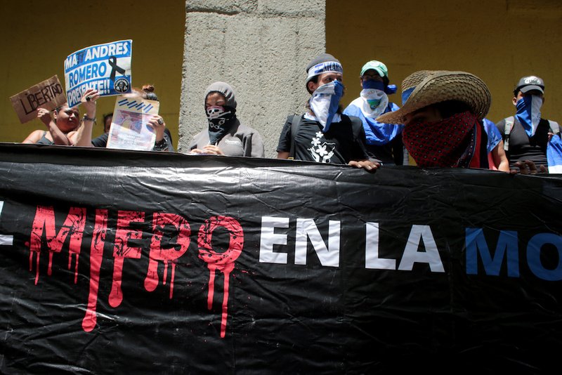 Demonstrators take part in a protest against Nicaraguan President Daniel Ortega's government Sept. 9