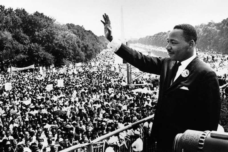 Dr. Martin Luther King giving his 'I Have a Dream' speech during the March on Washington in Washington
